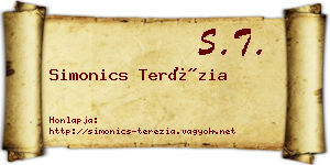 Simonics Terézia névjegykártya